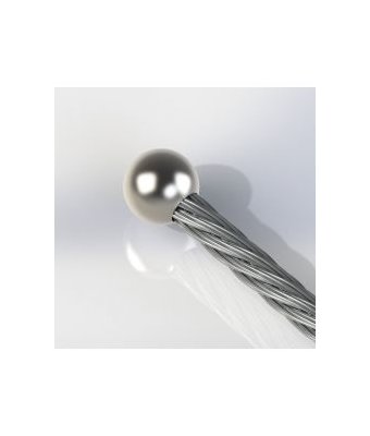 0.57 Inch (in) Cable Ball Diameter and 0.250 Maximum Mating Cable Diameter Commercial Plated Steel Cable Ball - Image 1