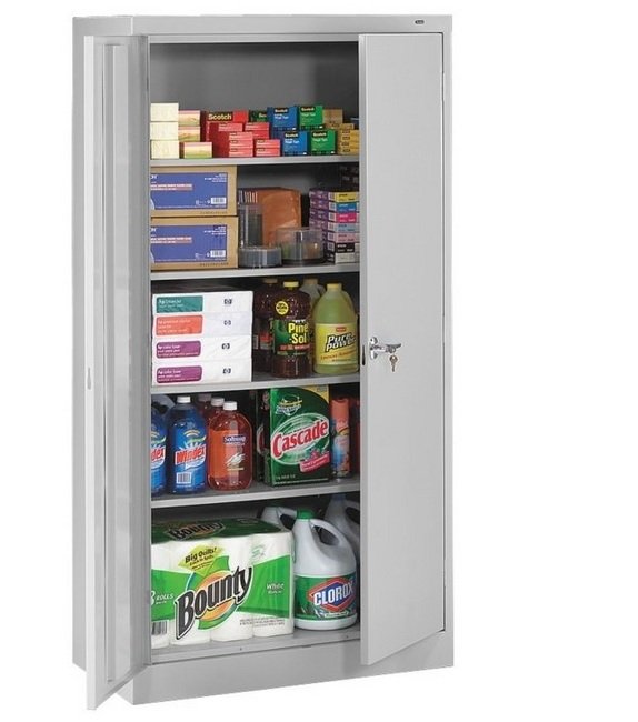 Tennsco 36"x72"x24" Welded Light Gray Standard Storage Cabinet - Image 1