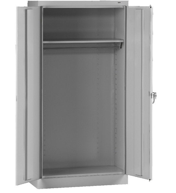 Tennsco 36"x72"x18" Unassembled Wardrobe Cabinet, Light Gray - Image 1