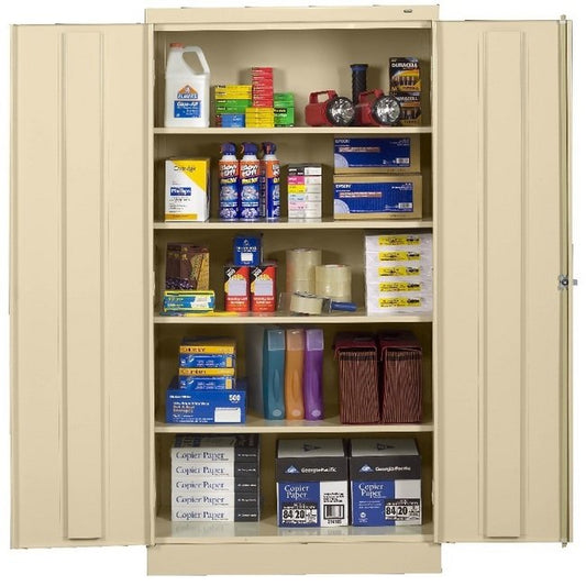Tennsco 36"W x 72"H x 24"D Welded Standard Storage Cabinet - Champagne/Putty - Image 1