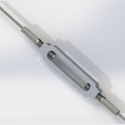 0.188 Inch (in) Maximum Mating Cable Diameter Super Strength Aluminum Plug and Plug Cable Turnbuckle - Image 1