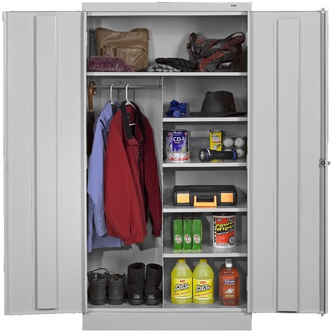 Tennsco 36x72x18 Welded Combination Standard Cabinet - Light Gray - Image 1