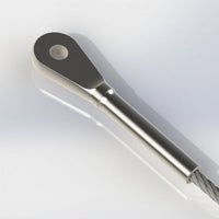 0.438 Inch (in) Hole Size and 4.969 Inch (in) Fitting Length Military Speciation (MS) Stainless Steel Cable Eyelet