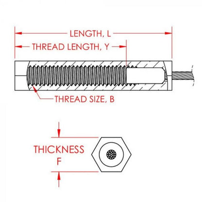 0.047 Inch (in) Maximum Mating Cable Diameter Standard Brass Turnbuckle Body Cable Turnbuckle - Image 2