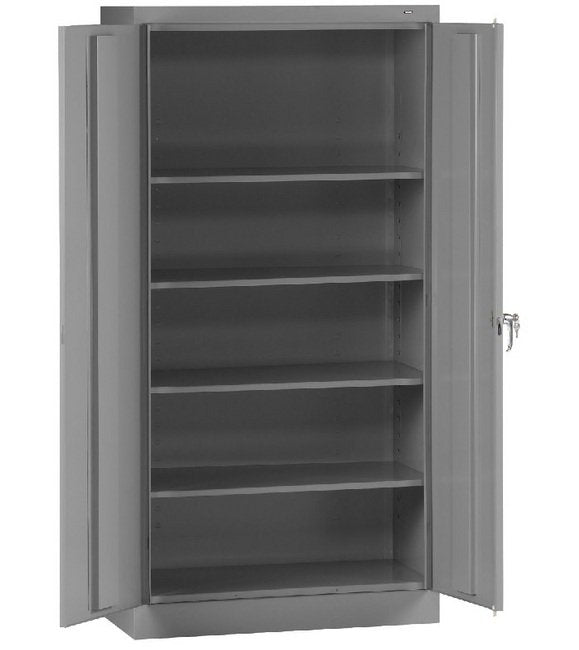 Tennsco 36" x 72" x 18" Standard Storage Cabinet - Medium Gray - Image 1