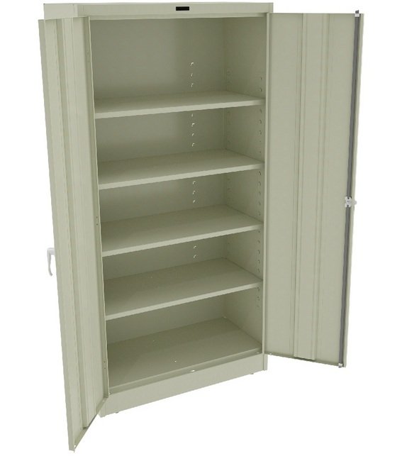 Tennsco 36"x72"x18" Unassembled Standard Storage Cabinet - Champagne/Putty - Image 1