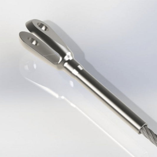0.383 Inch (in) Height Military Speciation (MS) Stainless Steel Cable Fork - Image 1