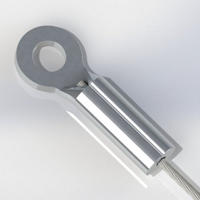 0.25 Inch (in) Hole Size and 1.312 Inch (in) Fitting Length Commercial Plated Steel Cable Eyelet - Image 1