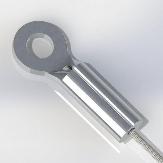 0.5 Inch (in) Hole Size and 1.687 Inch (in) Fitting Length Commercial Plated Steel Cable Eyelet - Image 1