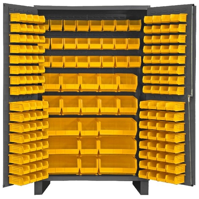 Heavy-Duty Steel Bin & Shelf Storage Cabinet - 48x78x14 Gauge - Image 1