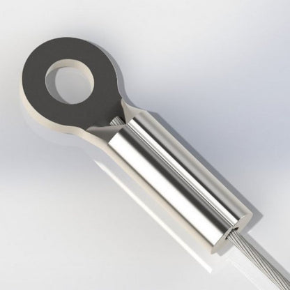 0.218 Inch (in) Hole Size and 1 Inch (in) Fitting Length Commercial Stainless Steel Cable Eyelet - Image 1