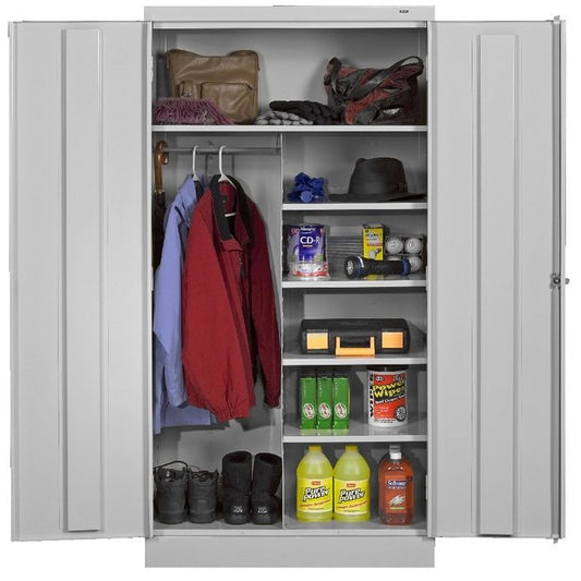 Tennsco 36" x 72" x 18" Unassembled Light Gray Combination Standard Cabinet - Image 1