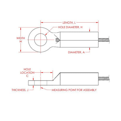 0.313 Inch (in) Hole Size and 2.375 Inch (in) Fitting Length Commercial Stainless Steel Cable Eyelet - Image 2