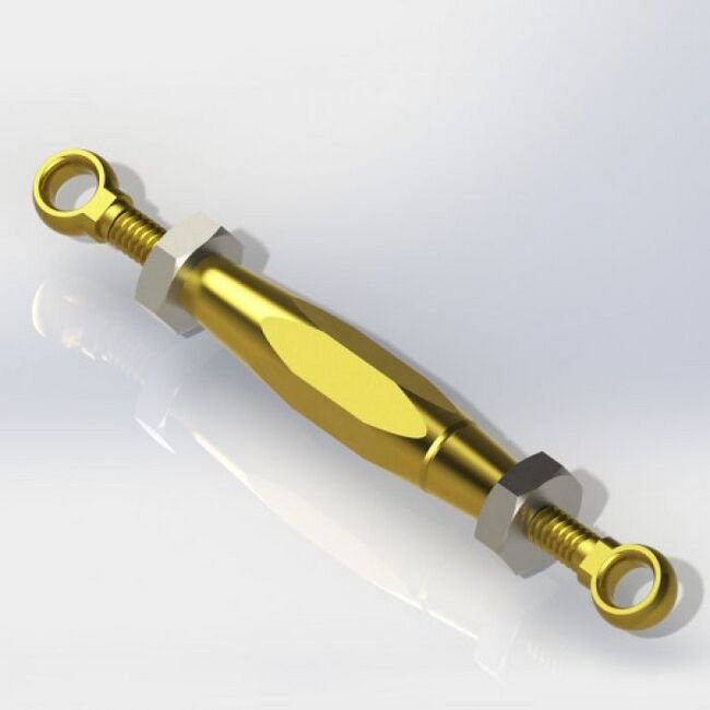 2.500 Inch (in) Miniature Precision Brass Eye and Eye Cable Turnbuckle - Image 1