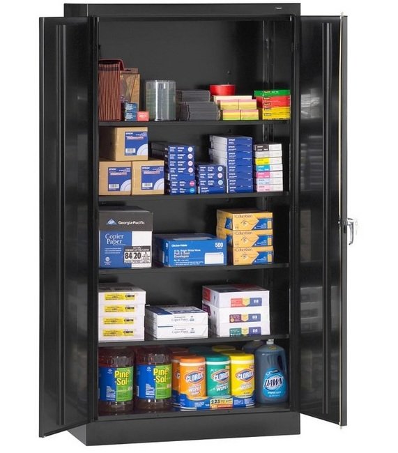 Tennsco 36x72x24 Standard Storage Cabinet - Black, Unassembled - Image 1