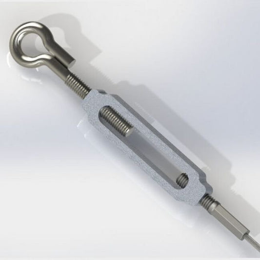 0.156 Inch (in) Maximum Mating Cable Diameter Super Strength Aluminum Eye and Plug Cable Turnbuckle - Image 1