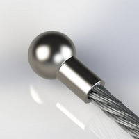 0.442 Inch (in) Ball Diameter and 0.188 Inch (in) Maximum Mating Cable Diameter Military Speciation (MS) Stainless Steel Cable Ball with Shank