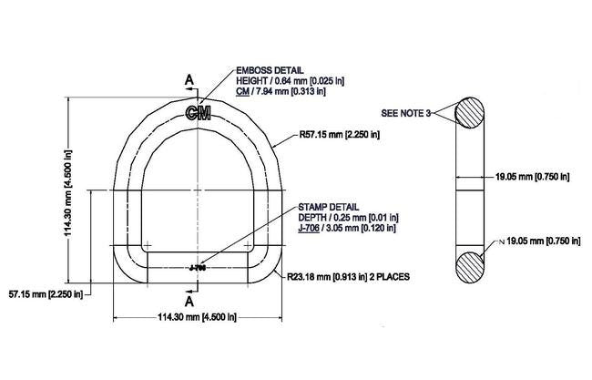 Heavy-Duty 3/4 Inch Lashing Ring with Mounting Bracket - Image 2