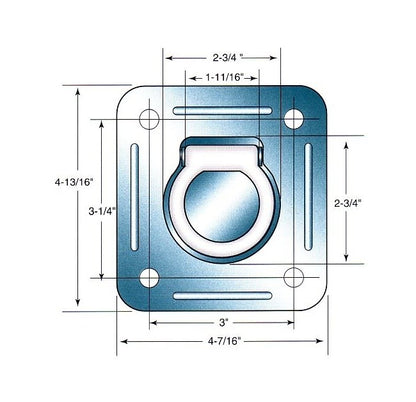 Heavy-Duty Zinc-Coated Recessed Ring - Image 2