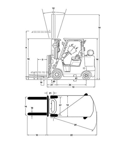 UniCarriers® CF Series 10000 lb Engine Powered Forklift - Image 2