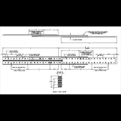 LBS-22-LO Heavy Duty Full Extension with Lock-Out Ball Bearing Slide - Image 2