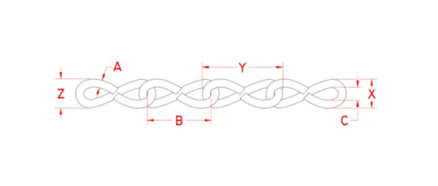 SuncorÃ‚Â® Stainless Steel S9 Single Jack Chain - 0.57 in Height - Image 2