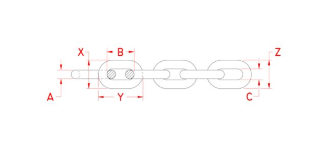 SuncorÃ‚Â® Stainless 316L Industrial Chain - 3/4 in, 60,000 lb BL, 15,000 lb WLL - Image 2