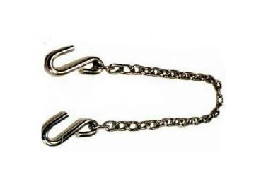 Trailer Safety Chain with 'S' Hooks, 5/16in x 4ft, Electro Zinc Plated - Image 1