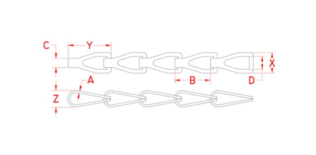 SuncorÂ® Stainless Steel S10 Sash Chain 0.24in - Image 2