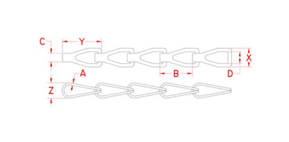 SuncorÂ® Stainless Steel S10 Sash Chain 0.24in - Image 2