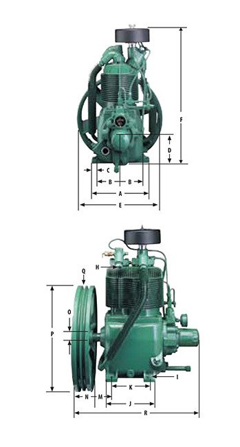 Champion® 4-3/8 Inch Bolt-Down R and PL Series Oil-Lubricated Air Compressor - Image 1