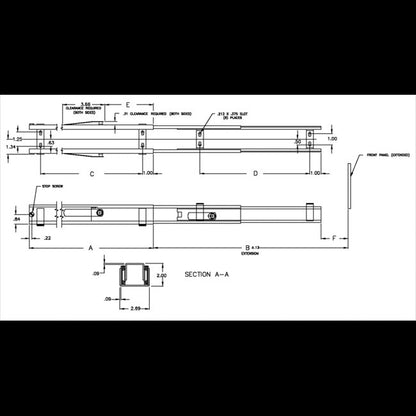 B-200/B-300 Solid Bearing Bottom Mount Slide - Image 2