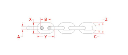 SuncorÃ‚Â® Stainless 1/2 Inch 316L Stainless Steel BBB Anchor Chain - Image 2