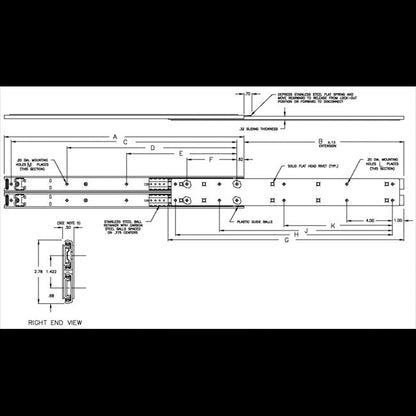 CLB-223 Heavy Duty 3/4 Extension with Quick Disconnect Ball Bearing Slide - Image 2