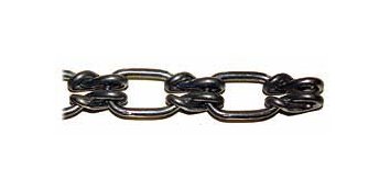 Electro-Galvanized Loop Lock Link Chain, Size 3/0 - Image 1