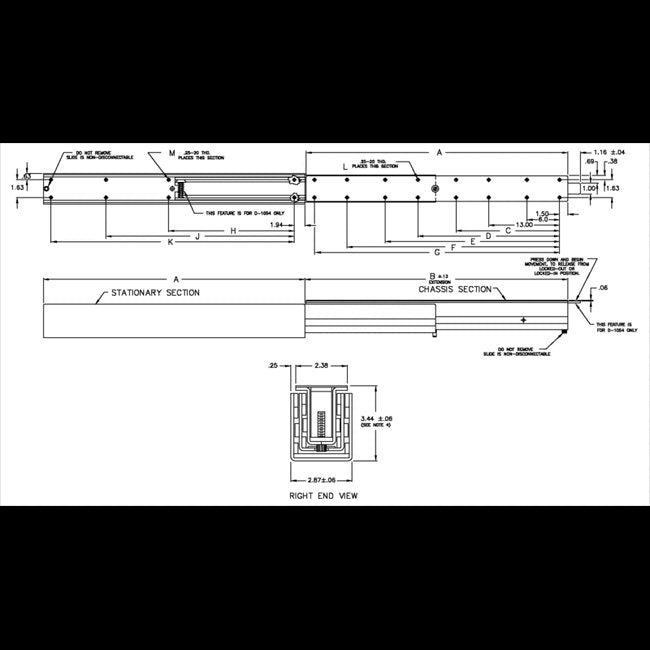 D-1050/D-1054 Extra Heavy Duty Bottom Mount Slide - Image 2