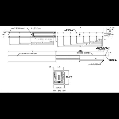 D-1050/D-1054 Extra Heavy Duty Bottom Mount Slide - Image 2