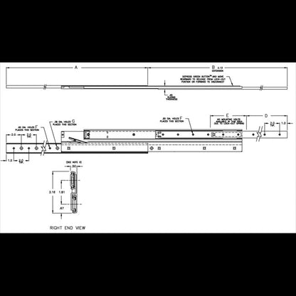 CLB-315 Full Extension with Quick Disconnect Ball Bearing Slide - Image 2