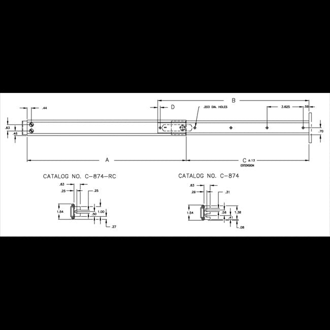 C-874 Two-Section Spacesaving Slide - Image 2