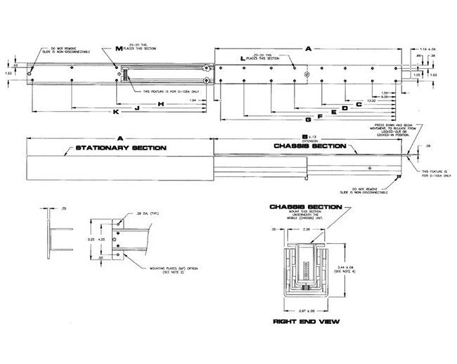 D-1050/D-1054 Extra Heavy Duty Bottom Mount Slide - Image 2