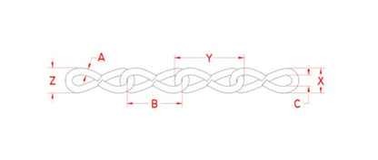SuncorÃ‚Â® Stainless Steel S9 Single Jack Chain 0.36in - Image 2