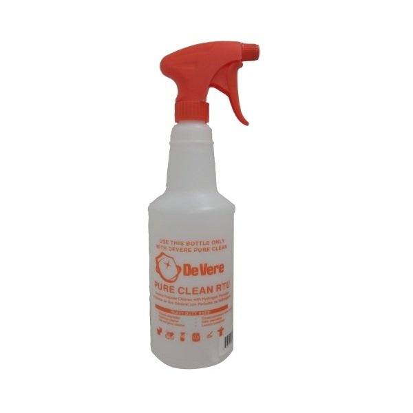 DeVere Pure Clean Orange 32 oz. Chemical Spray Bottle with Trigger-Mist Sprayer - Image 1