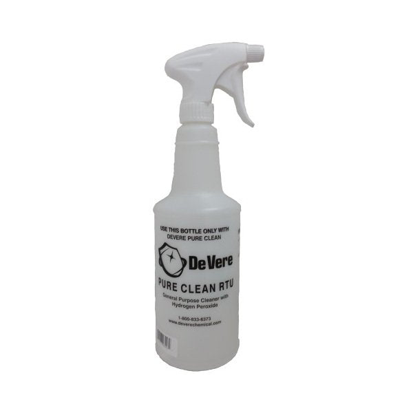 Pure Clean Black/White 32 oz. Chemical Spray Bottle with Trigger-Mist Sprayer - Image 1