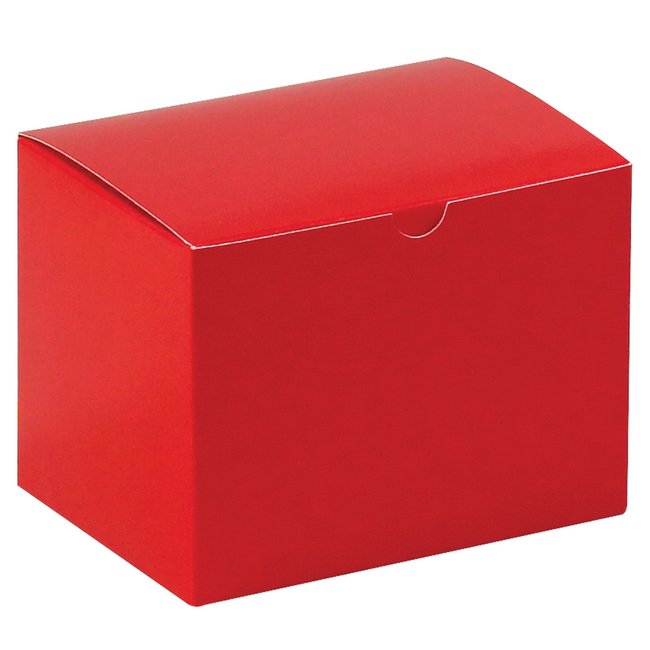 Holiday Red Chipboard Carton Gift Box - 6x4.5x4.5 in - Image 1