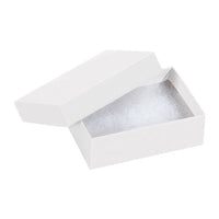 Alpha Packaging White Fiberboard Jewelry Box - Set of 100