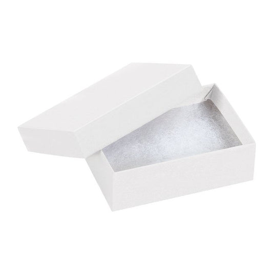 Alpha Packaging White Fiberboard Jewelry Box - Set of 100 - Image 1
