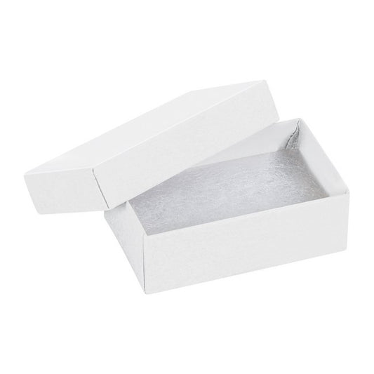 Alpha Packaging 2-1/2x1-1/2x7/8in White Jewelry Box - Image 1