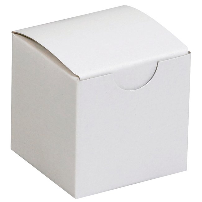 2x2x2 Inch Fiberboard Gift Box - White, Pack of 200 - Image 1