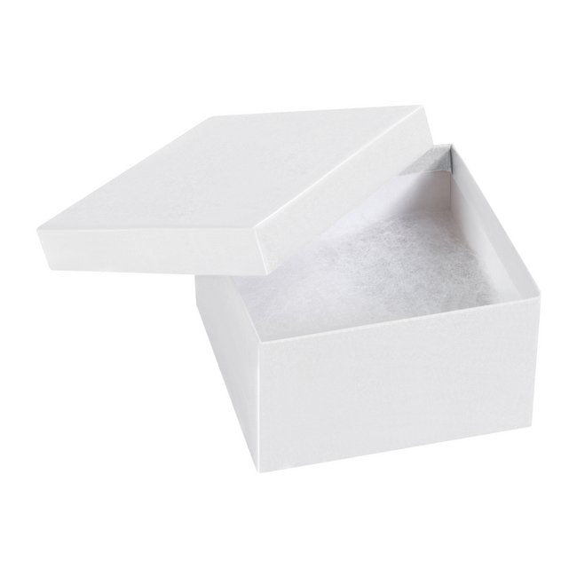 3-1/2x3-1/2x2 Jewelry Box - Set of 100, White Fiberboard - Image 1