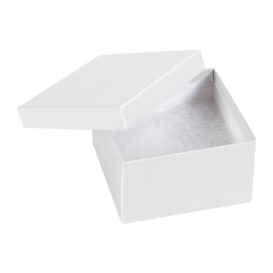3-1/2x3-1/2x2 Jewelry Box - Set of 100, White Fiberboard - Image 1
